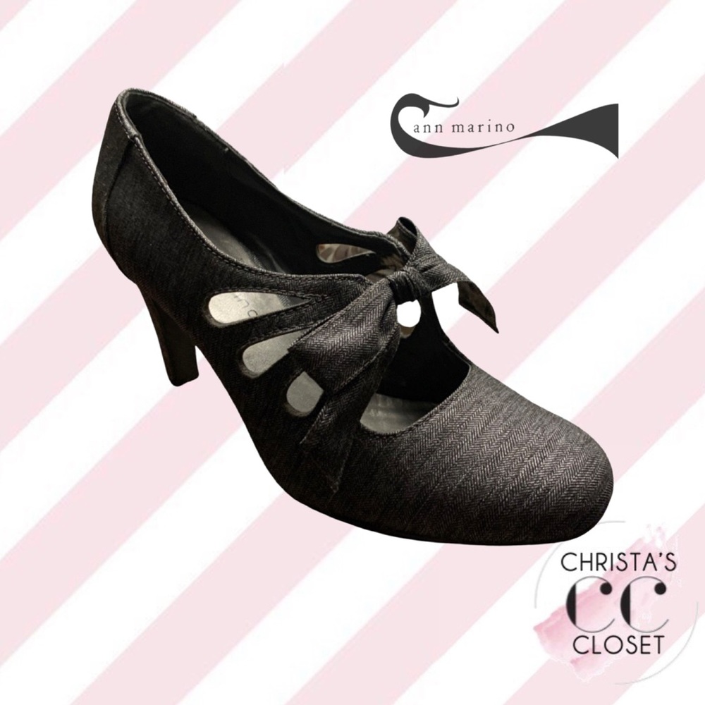 Ann Marino Heels, Charcoal Denim